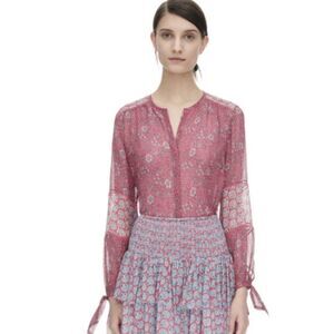 NWOT Rebecca Taylor Amanda Floral  Silk Top Blouse